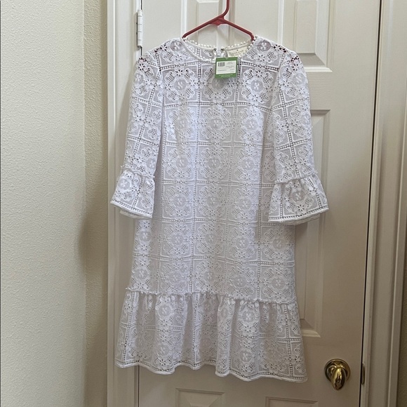 Kate Spade lace flounce shift dress - Picture 2 of 6